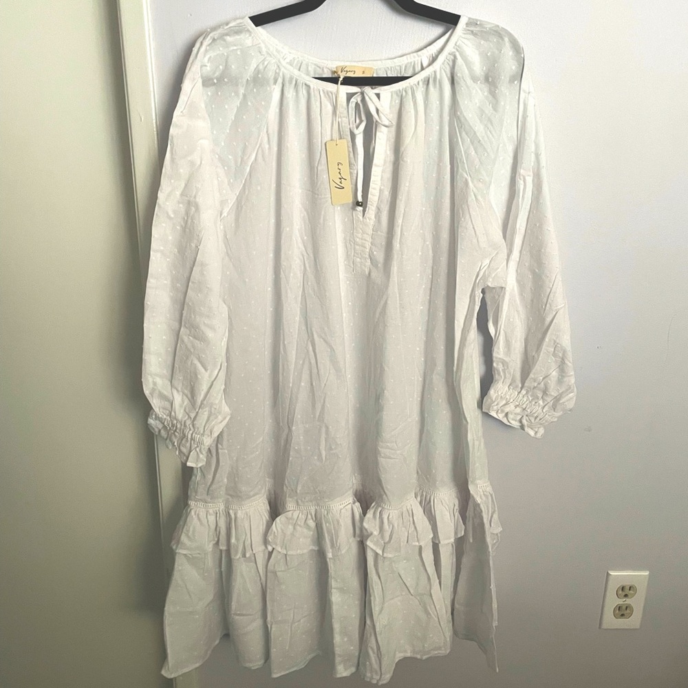 Gorgeous VAGARY BOTANICAL TUMIC DRESS WHITE - Picture 3 of 7